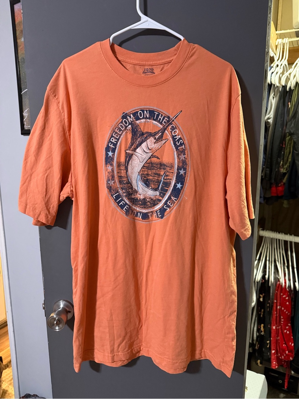 Izod Orange Marlin Graphic Short Sleeve Tee